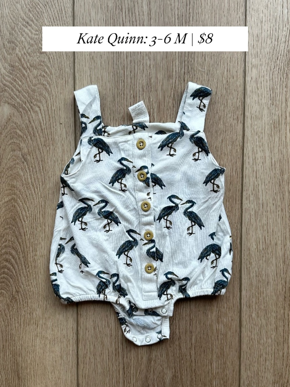 Kate Quinn Heron Bubble Romper 3-6M